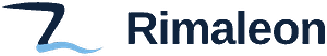 Rimaleon wordmark logo in navy and light blue